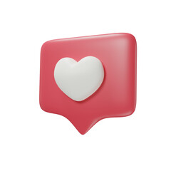 red heart isolated on white icon 3d render illustration for valentine's Day.