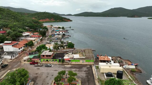 Drone moving over in Mochima National Park, Venezuela.