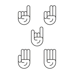 The human finger sign icon shows a number from one to four.