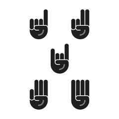 The human finger sign icon shows a number from one to four.