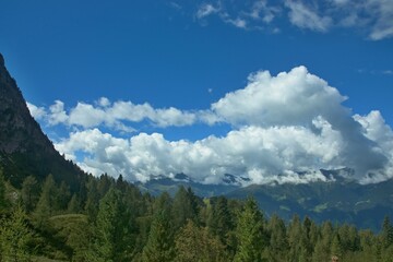 Austrian Alps - view from the footpath from the top of Gerlosstein to the upper station of the Gerlossteinbahn cable car
