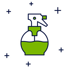 Filled outline Hairdresser pistol spray bottle with water icon isolated on white background. Vector