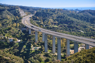 Mediterranean highway, viaduct over Rio Verde in Marbella