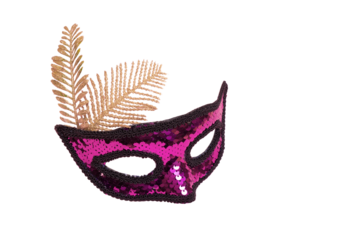 Festive face masquerade mask for carnival celebration on transparent background png