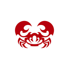 crab simple logo for symbol or icon
