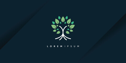 Tree logo design with creative abstract concept