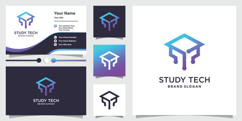 Study logo design with creative technology concept - obrazy, fototapety, plakaty