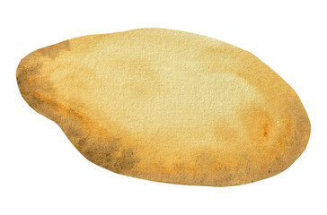 Watercolour illustrations of sand surfaces for creating compositions. A set of pieces of earth for the design. Image isolated on a white background.