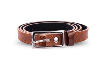 brown leather belt isolated