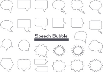 シンプルな吹き出しのイラストセット