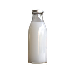Milk bottle mockup on transparent background, PNG file	