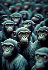 Generative AI abstract render of bonobos