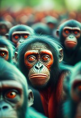 Generative AI abstract render of bonobos