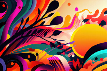 Fototapeta na wymiar Modern abstract colorful background wallpaper design (Generative AI)