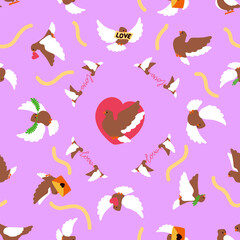 Valentine Pigeon Pattern