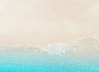 Fototapeta na wymiar The tropical Summer with wave water as white sand beach background