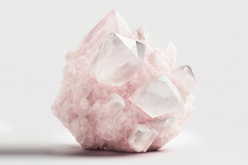 Rose quartz mineral. Generative AI