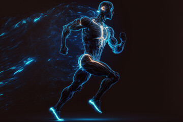Fototapeta premium 3d illustration of the inner energy of a running man