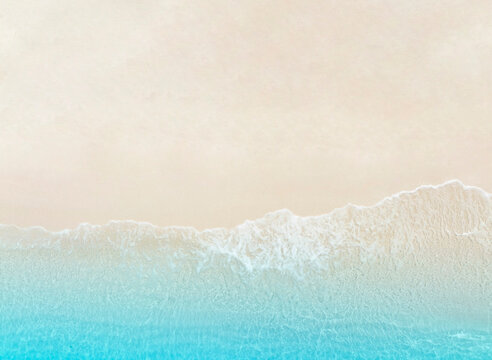 The tropical Summer with wave water as white sand beach background