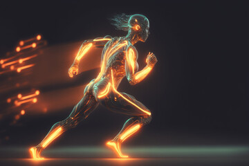 Fototapeta premium 3d illustration of the inner energy of a running man
