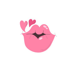 Pink lips kiss Valentine's Day illustration art