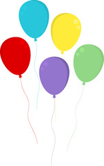 Balloon in different colors. Set of simple balloons for the holiday
