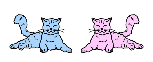 Cat illustration - Hand drawn home pet