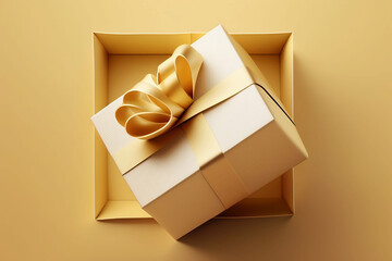 gift box with ribbon, box, gift box. Generative AI.
