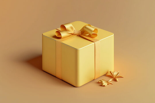 gift box with ribbon, box, gift box. Generative AI.