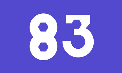 Number Blue Tech Modern Hexagon Logo