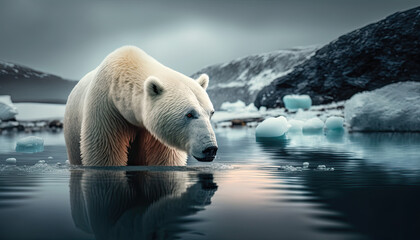 Plakat polar bear on ice