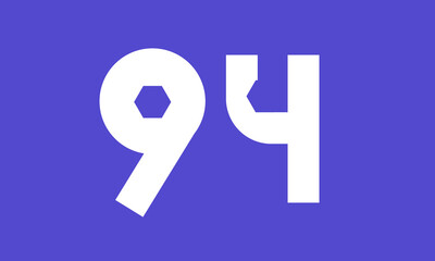 Number Blue Tech Modern Hexagon Logo