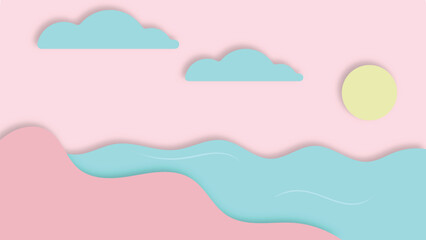 cartoon art paper effect 3d landscap wallpaper