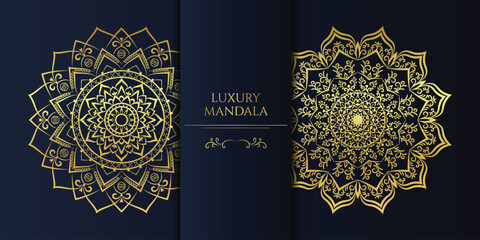 Luxury mandala Golden Color ornament set. Vector design Template. Unique design floral print. Stock 
illustration