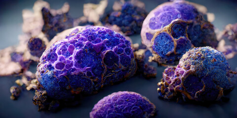 3d illustration of human tumor cells