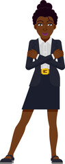 Black Business Woman Cartoon Illustration