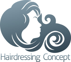 Woman Silhouette Hairdresser Hair Salon Icon