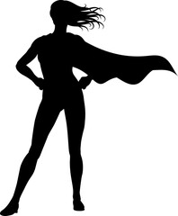 Super Hero Silhouette Superhero Cape Woman © Christos Georghiou