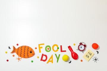 Concept of Happy 1 april Fools day, space for text