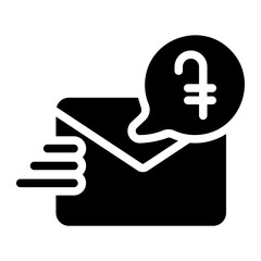 send money glyph icon