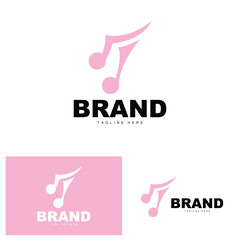 Simple Music Rhythm Logo, Musical Note Song Tone Vector Design