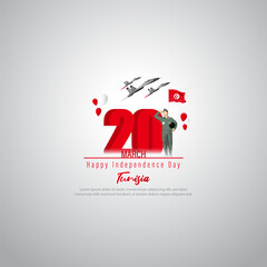 vector illustration for happy Tunisia independence day.