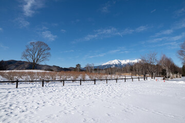 雪景色の開田高原　長野県