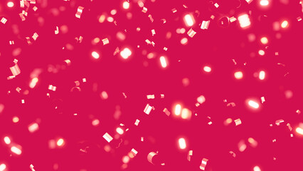 background 3d confetti glitter gold festive concept on magenta color background