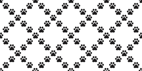 dog paw seamless pattern cat footprint vector puppy pet breed cartoon doodle repeat wallpaper tile background illustration design isolated