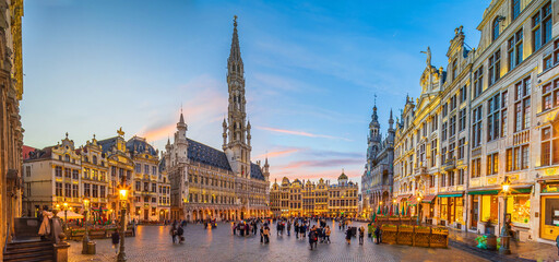 Grand Place in old town Brussels, Belgium city skyline - 568718351