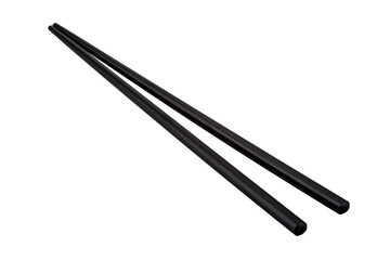 Black chopsticks isolated on white background