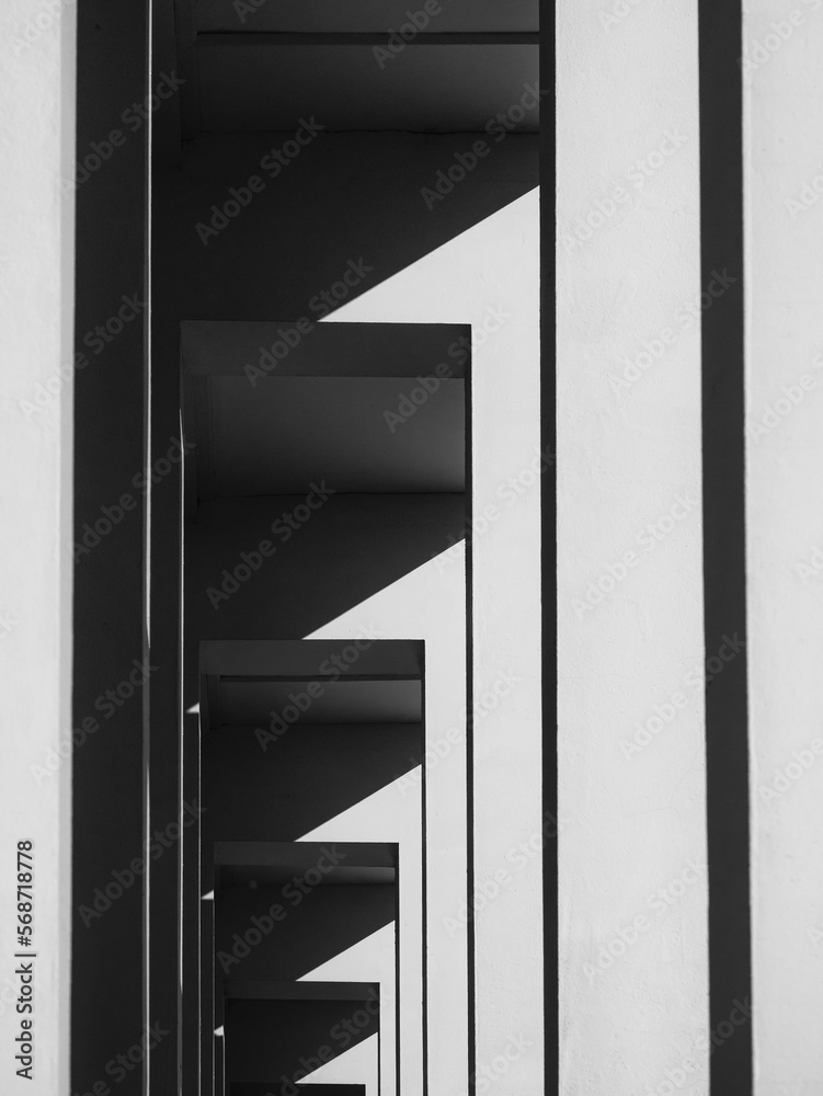 Poster architecture details white columns pattern shade shadow abstract background
