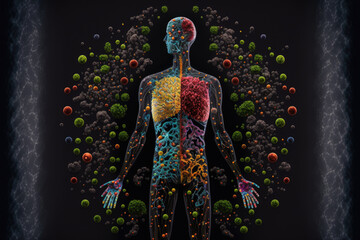 3d illustration of the human microbiome - 568719109