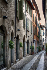 Street view in old town Como, Italy